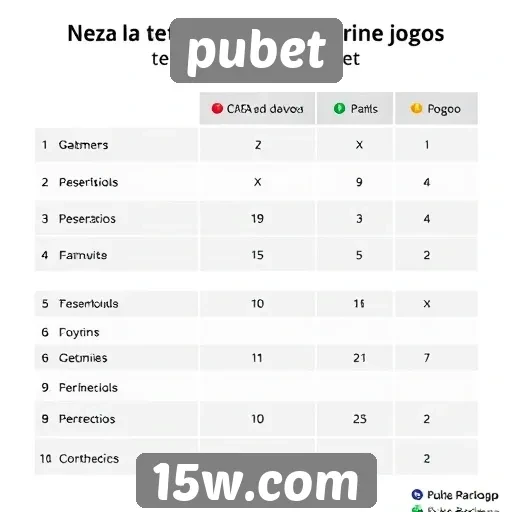 Comparativo entre jogos oferecidos no Pubet